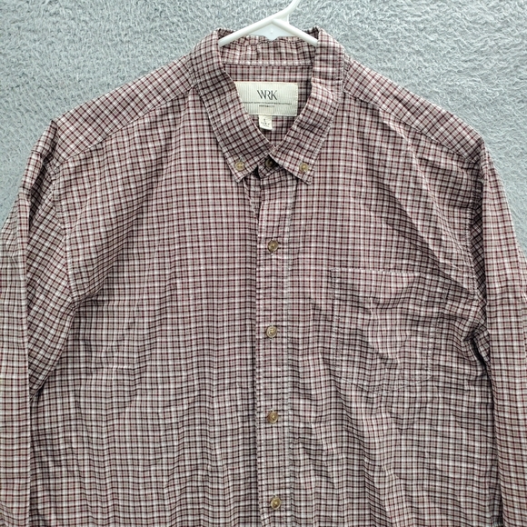 WRK Work Rest Karma Shirt Button Up Long Sleeve Mens Large Plaid - Picture 3 of 9